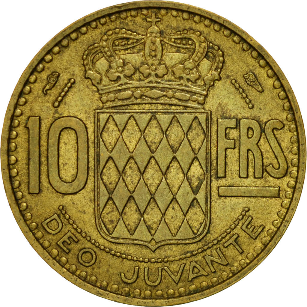 Münze, Monaco, Rainier III, 10 Francs, 1951, SS, Aluminum-Bronze, KM:130