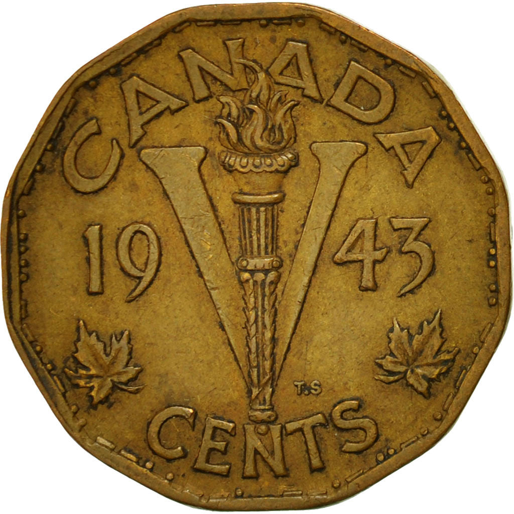 Coin, Canada, George VI, 5 Cents, 1943, Royal Canadian Mint, Ottawa, EF(40-45)