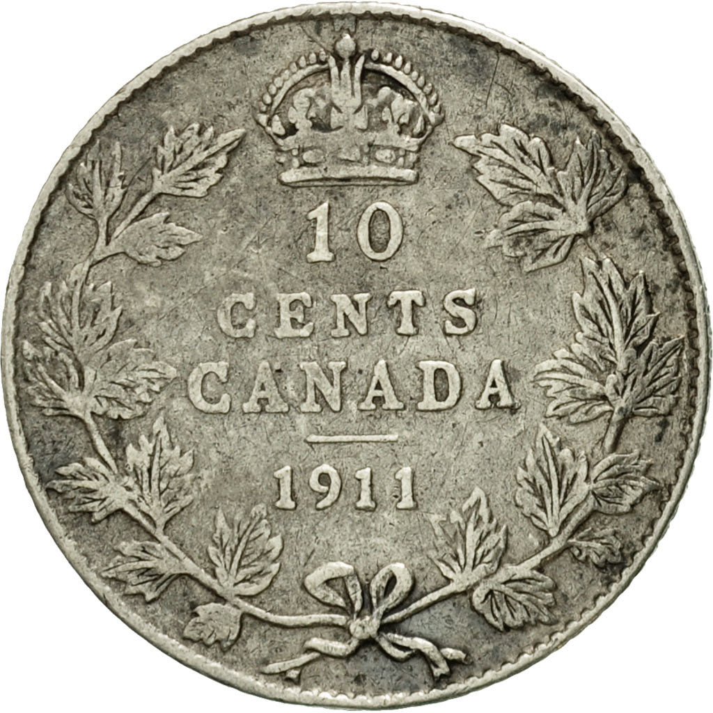 Monnaie, Canada, George V, 10 Cents, 1911, Royal Canadian Mint, Ottawa, TTB