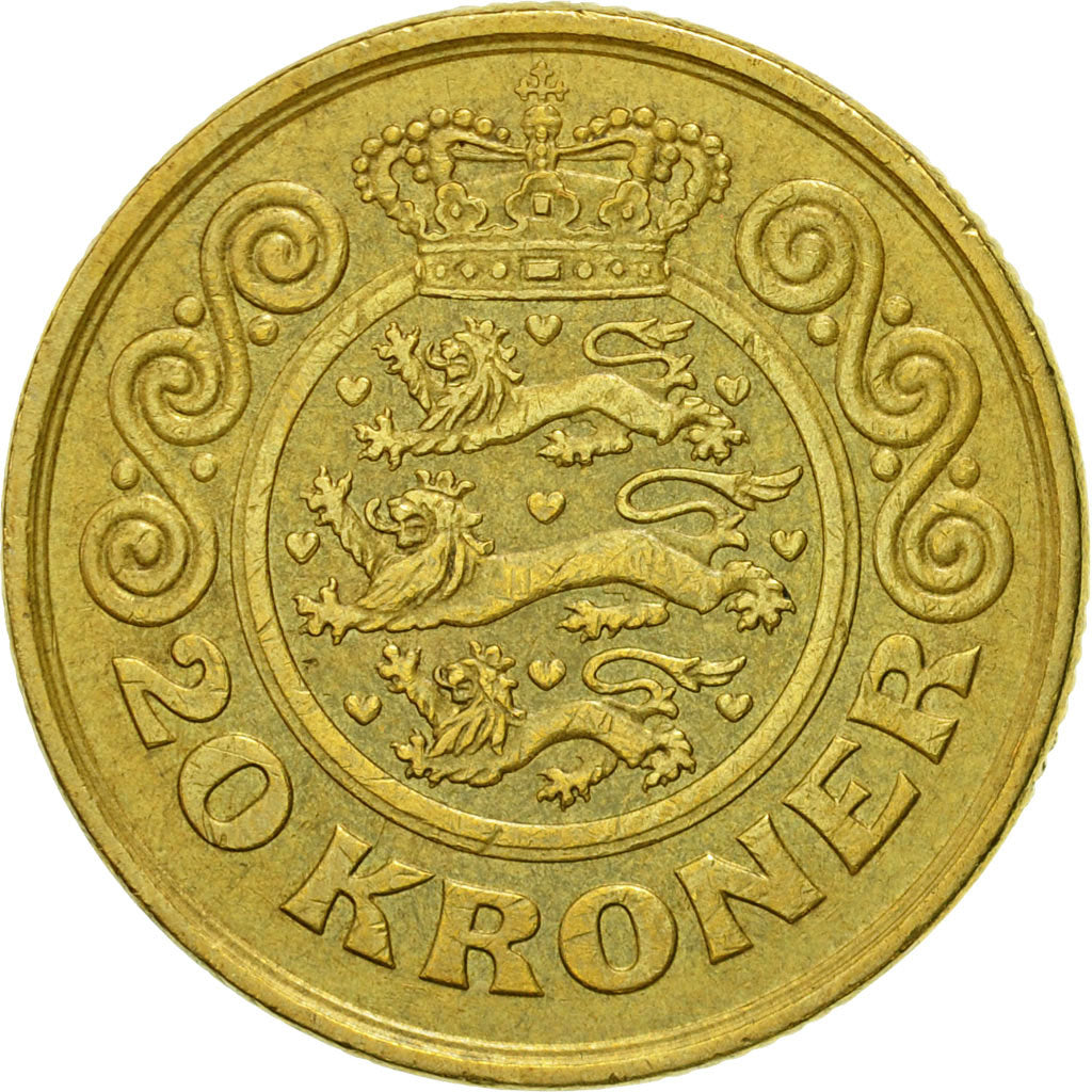 Coin, Denmark, Margrethe II, 20 Kroner, 1993, Copenhagen, EF(40-45)