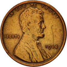 Coin, United States, Lincoln Cent, Cent, 1914, U.S. Mint, Philadelphia