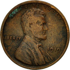 Coin, United States, Lincoln Cent, Cent, 1919, U.S. Mint, Philadelphia