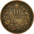 Moneda, Italia, Vittorio Emanuele II, 10 Centesimi, 1866, Torino, MBC, Cobre