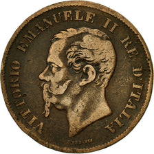 Coin, Italy, Vittorio Emanuele II, 5 Centesimi, 1862, Naples, EF(40-45), Copper