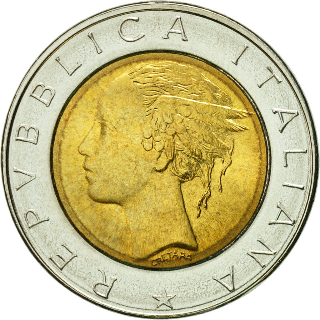 Coin, Italy, 500 Lire, 1982, Rome, AU(55-58), Bi-Metallic, KM:111