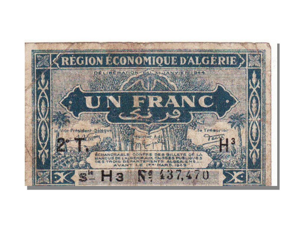 Algeria, 1 Franc, 1944, BB