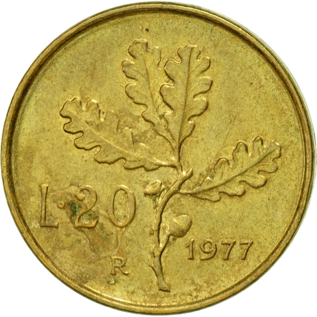 Monnaie, Italie, 20 Lire, 1977, Rome, TB, Aluminum-Bronze, KM:97.2