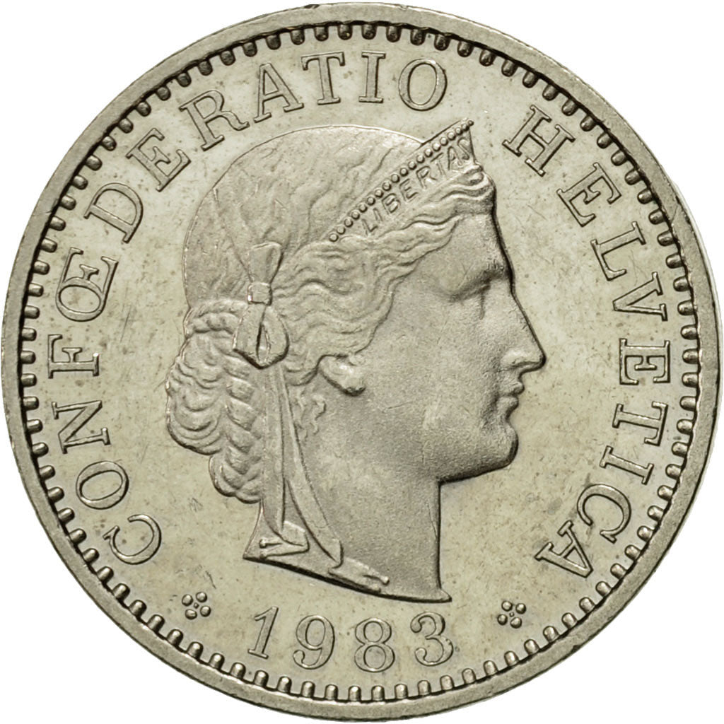 Moneta, Svizzera, 20 Rappen, 1983, Bern, BB, Rame-nichel, KM:29a