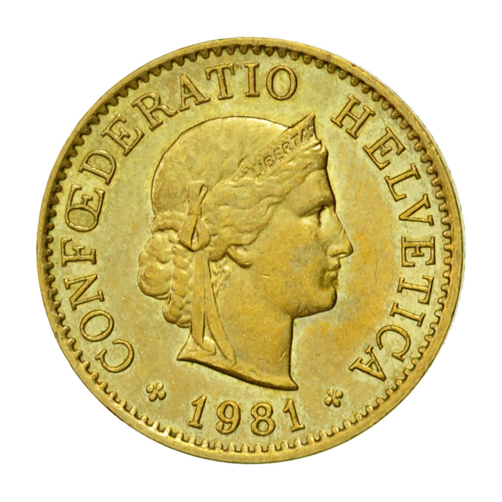 Moneta, Svizzera, 5 Rappen, 1981, Bern, SPL-, Alluminio-bronzo, KM:26c