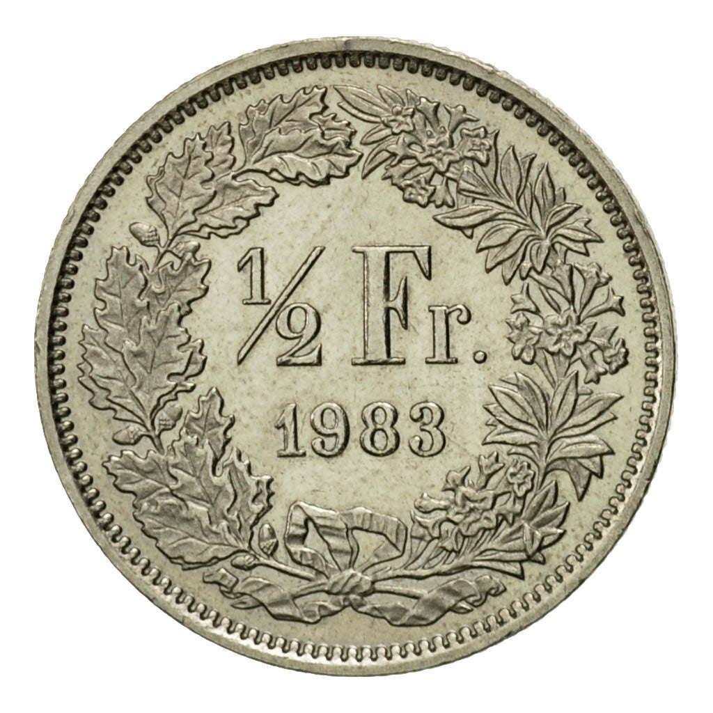 Moneta, Svizzera, 1/2 Franc, 1983, Bern, BB, Rame-nichel, KM:23a.3
