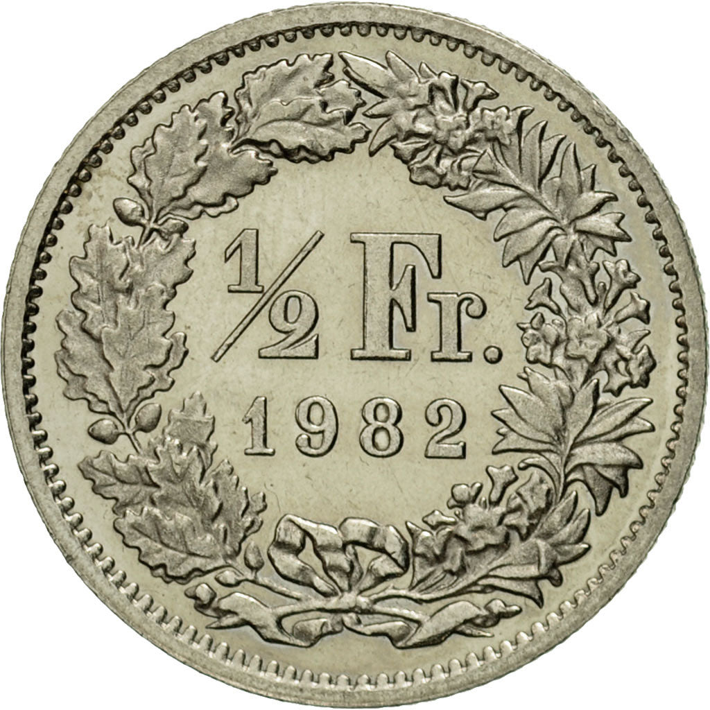 Moneta, Svizzera, 1/2 Franc, 1982, BB, Rame-nichel, KM:23a.2