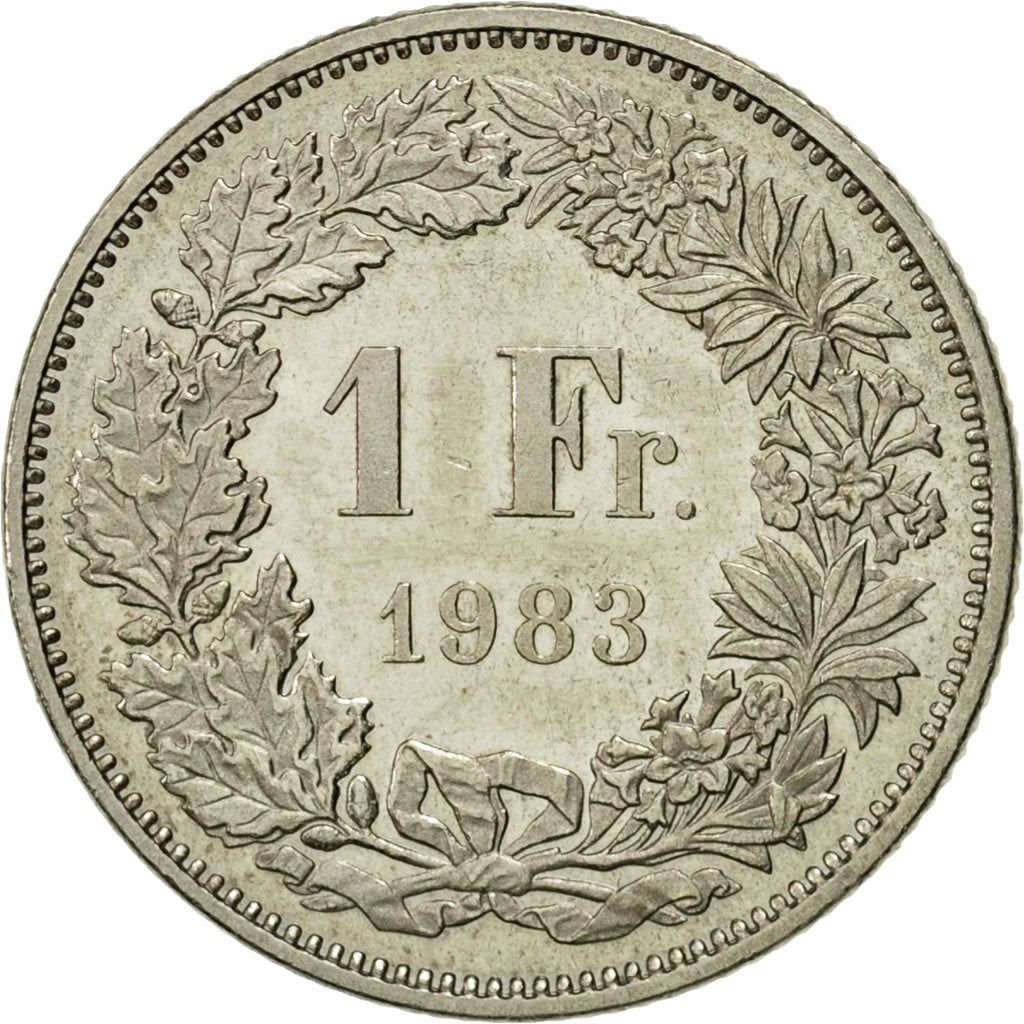 Coin, Switzerland, Franc, 1983, Bern, AU(55-58), Copper-nickel, KM:24a.3