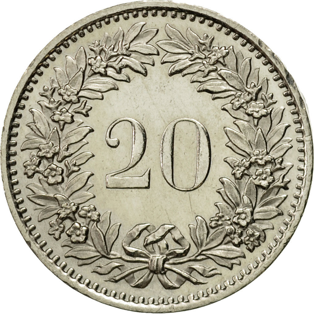 Moneda, Suiza, 20 Rappen, 1980, Bern, EBC, Cobre - níquel, KM:29a