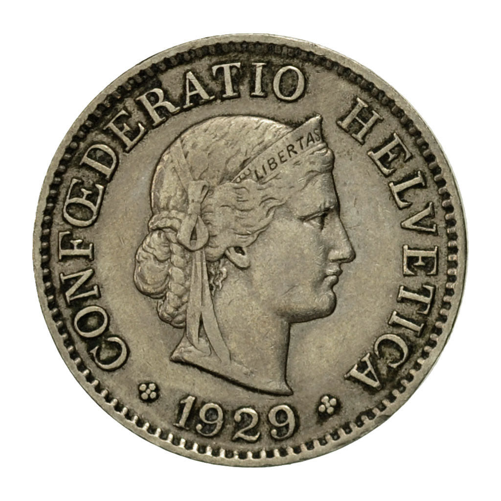 Moneda, Suiza, 5 Rappen, 1929, Bern, MBC, Cobre - níquel, KM:26