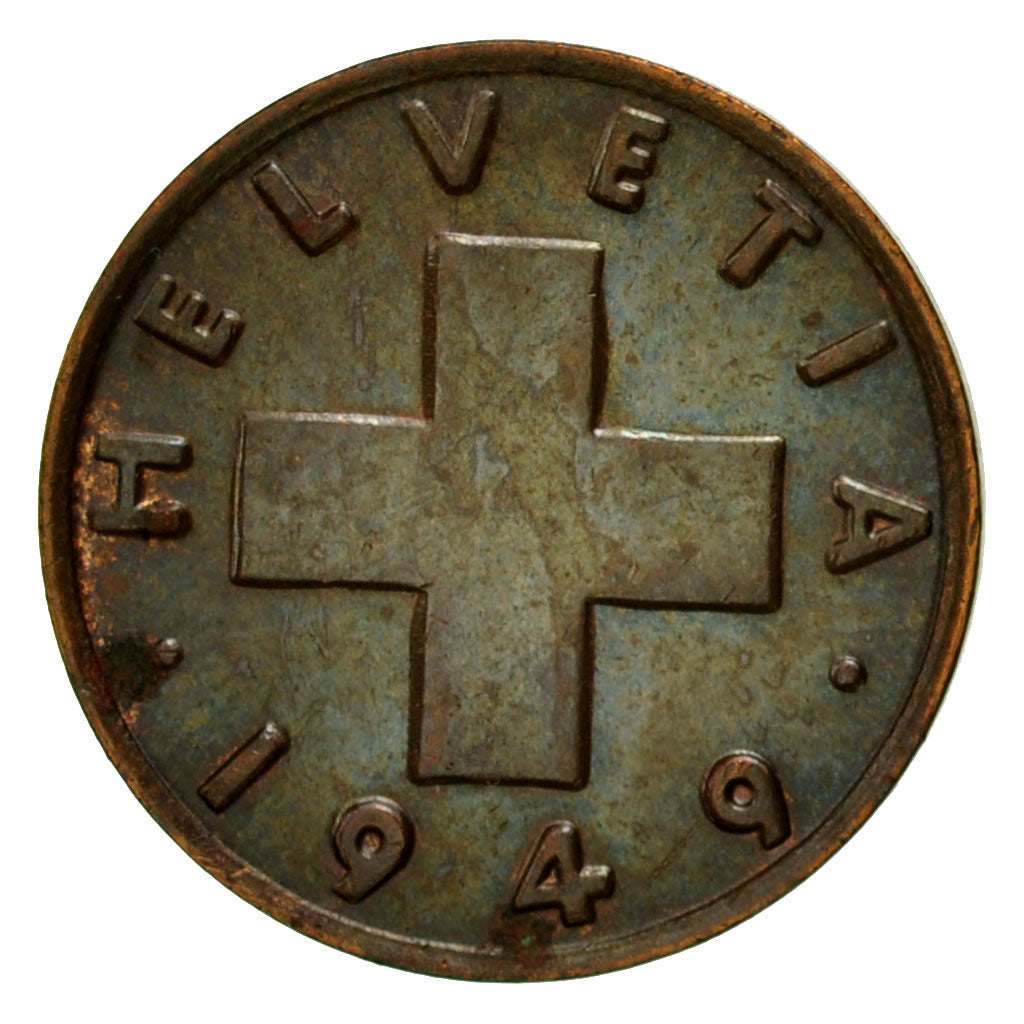 Coin, Switzerland, Rappen, 1949, Bern, EF(40-45), Bronze, KM:46
