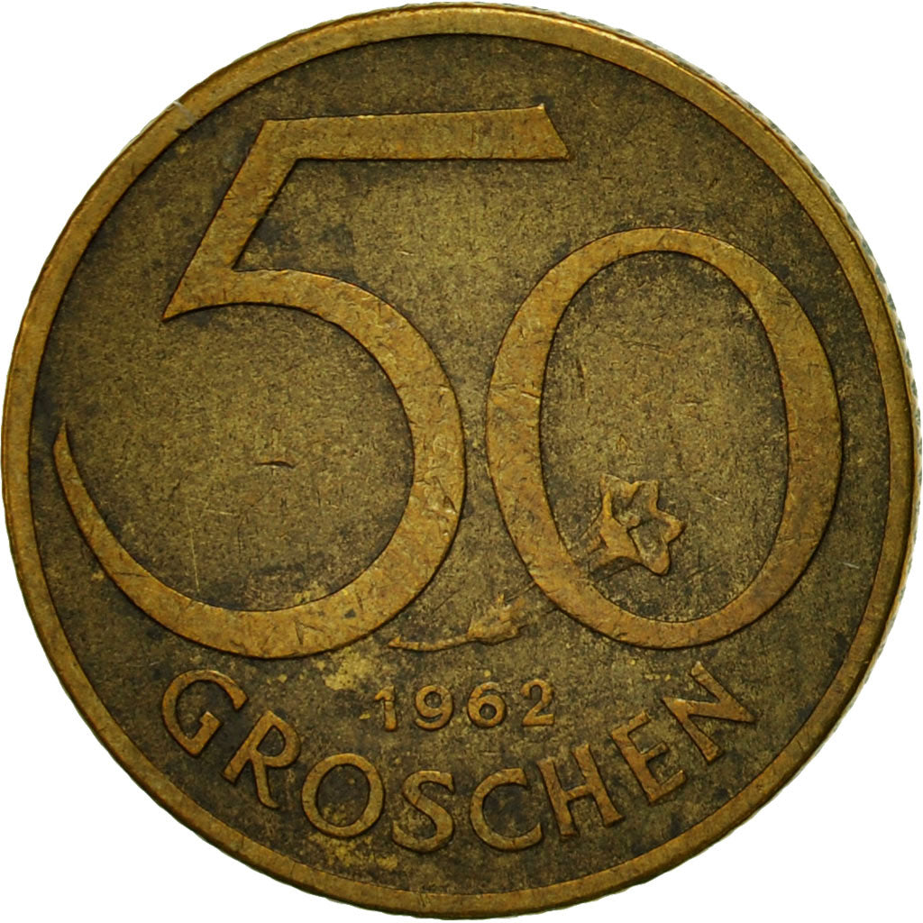 Coin, Austria, 50 Groschen, 1962, VF(20-25), Aluminum-Bronze, KM:2885