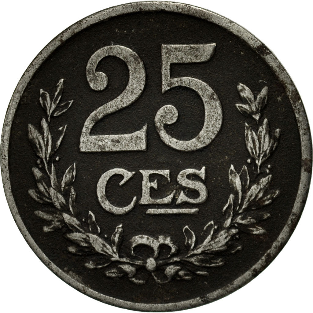 Coin, Luxembourg, Charlotte, 25 Centimes, 1919, EF(40-45), Iron, KM:32