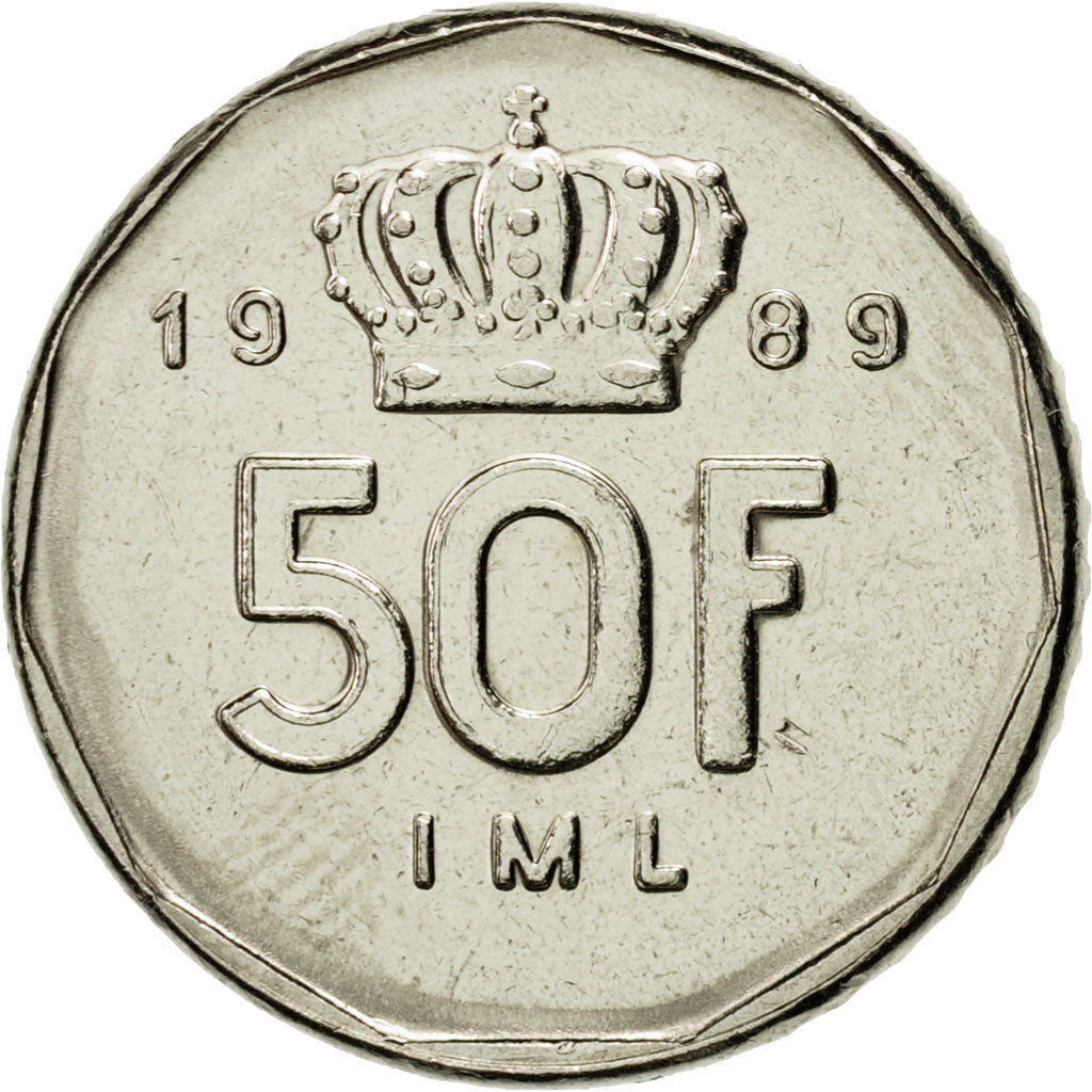 Coin, Luxembourg, Jean, 50 Francs, 1989, AU(55-58), Nickel, KM:66