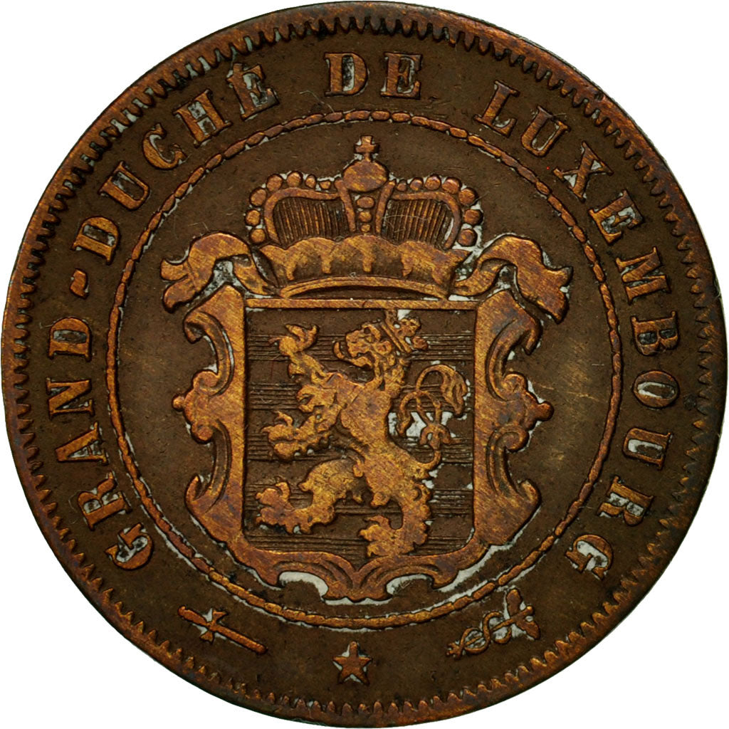 Coin, Luxembourg, William III, 2-1/2 Centimes, 1908, Utrecht, VF(20-25), Bronze
