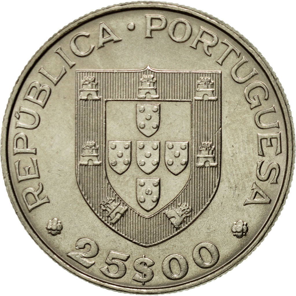 Coin, Portugal, 25 Escudos, 1982, Lisbon, AU(55-58), Copper-nickel, KM:616