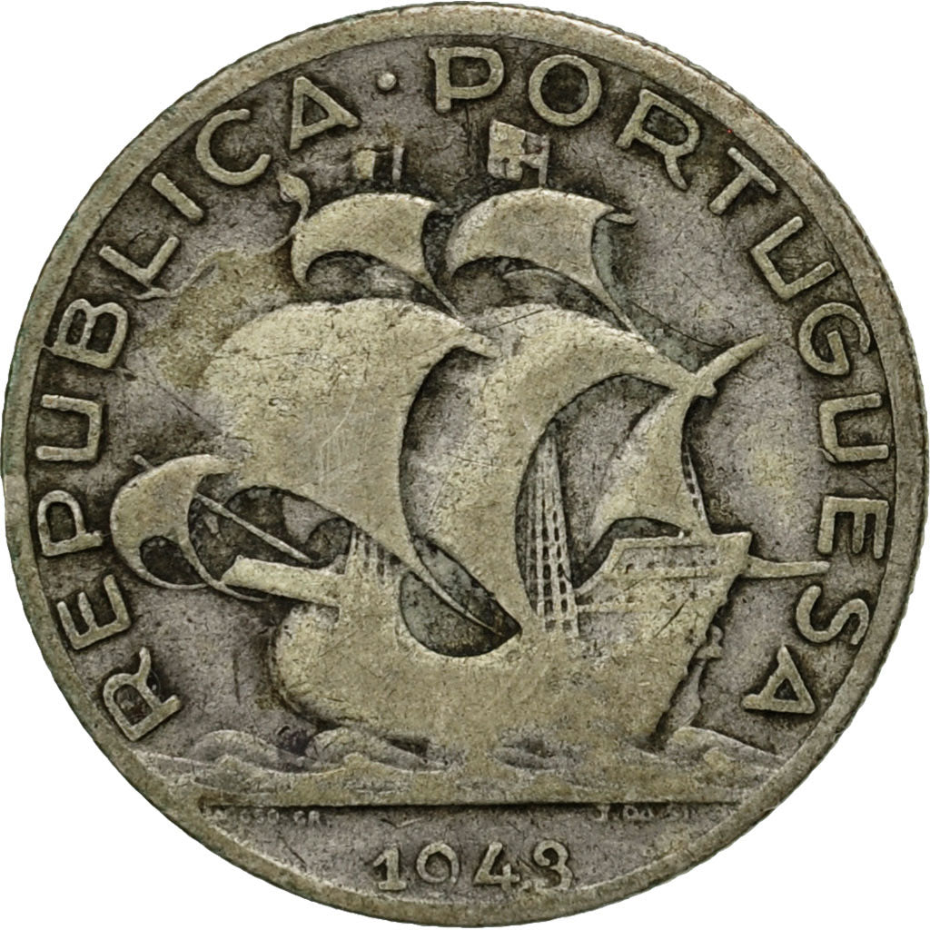 Coin, Portugal, 2-1/2 Escudos, 1943, VF(20-25), Silver, KM:580