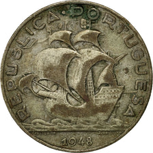 Coin, Portugal, 5 Escudos, 1948, VF(20-25), Silver, KM:581
