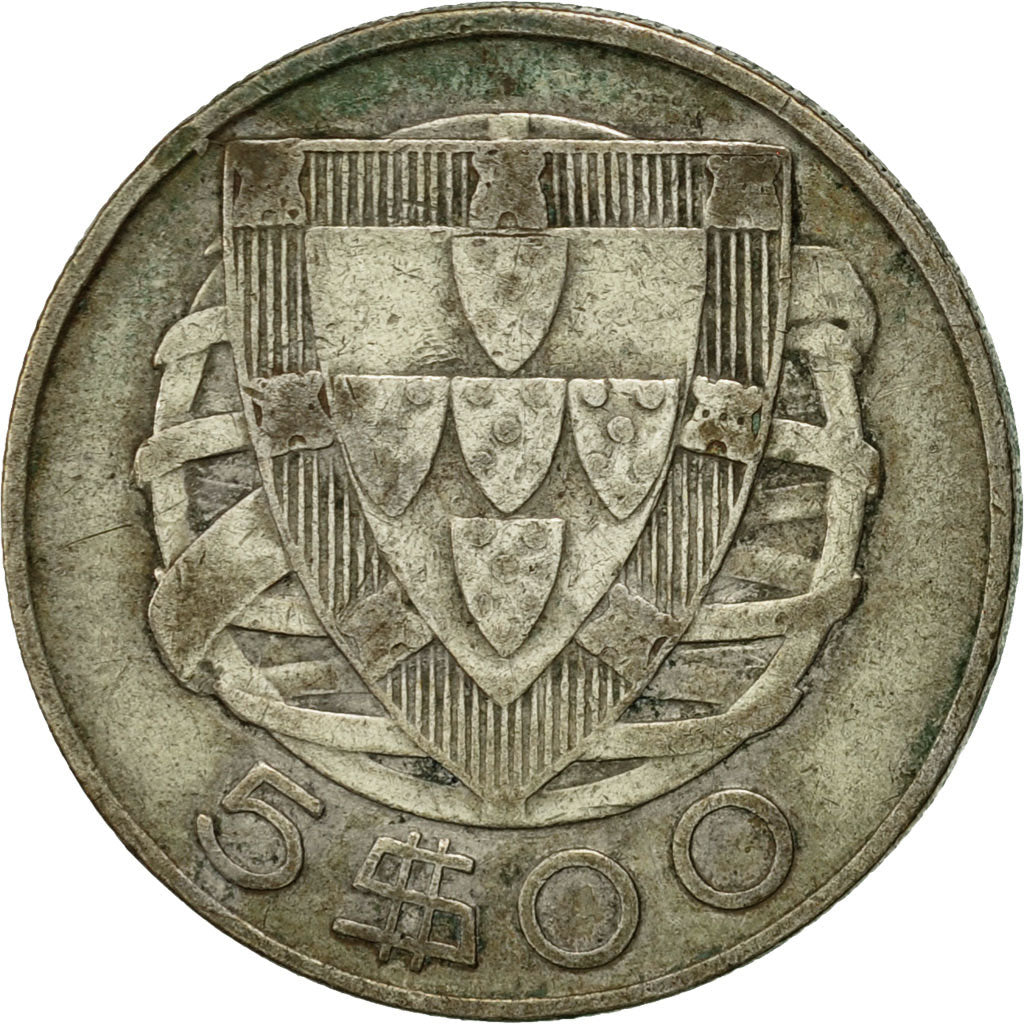 Coin, Portugal, 5 Escudos, 1948, VF(20-25), Silver, KM:581