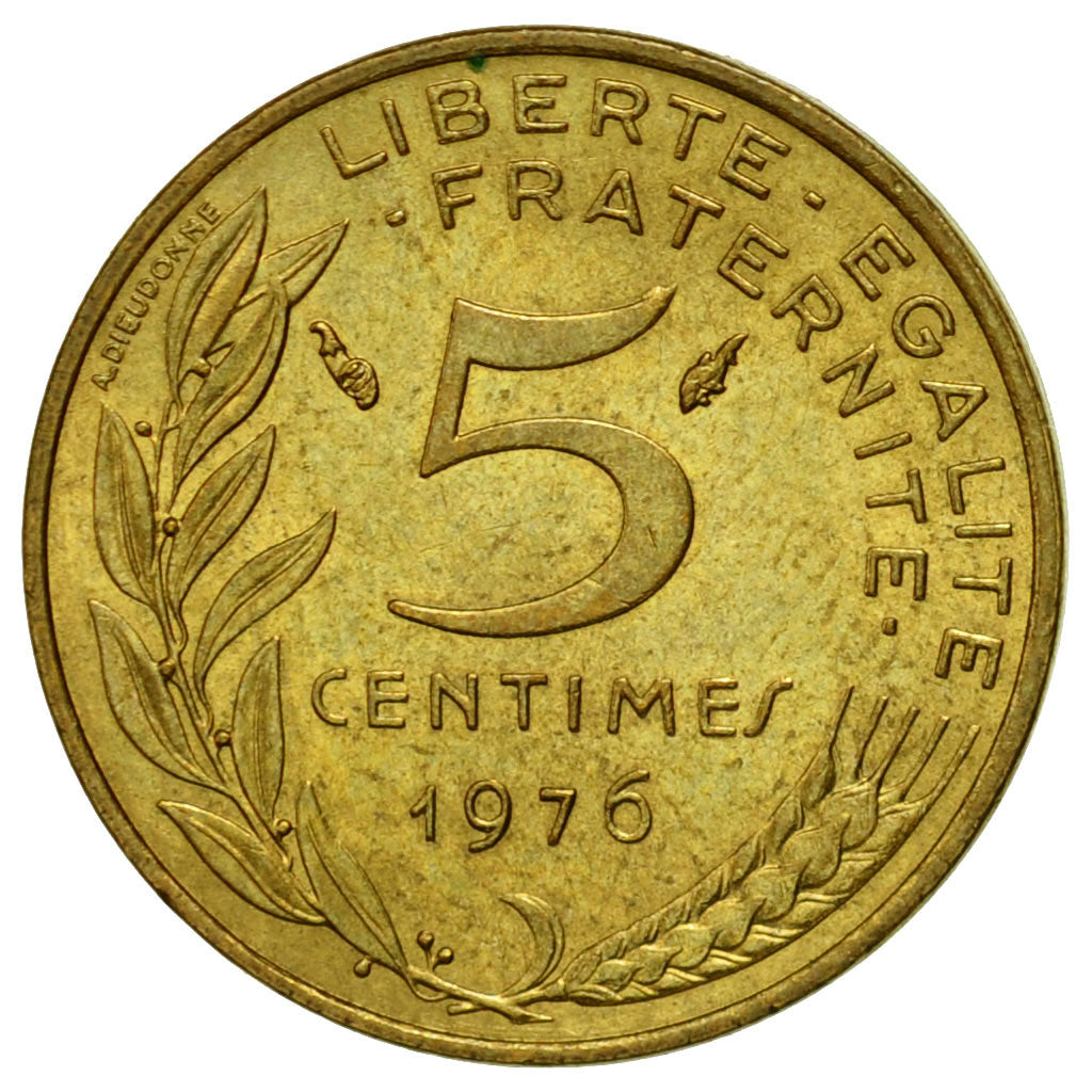 Coin, France, Marianne, 5 Centimes, 1976, Paris, EF(40-45), Aluminum-Bronze