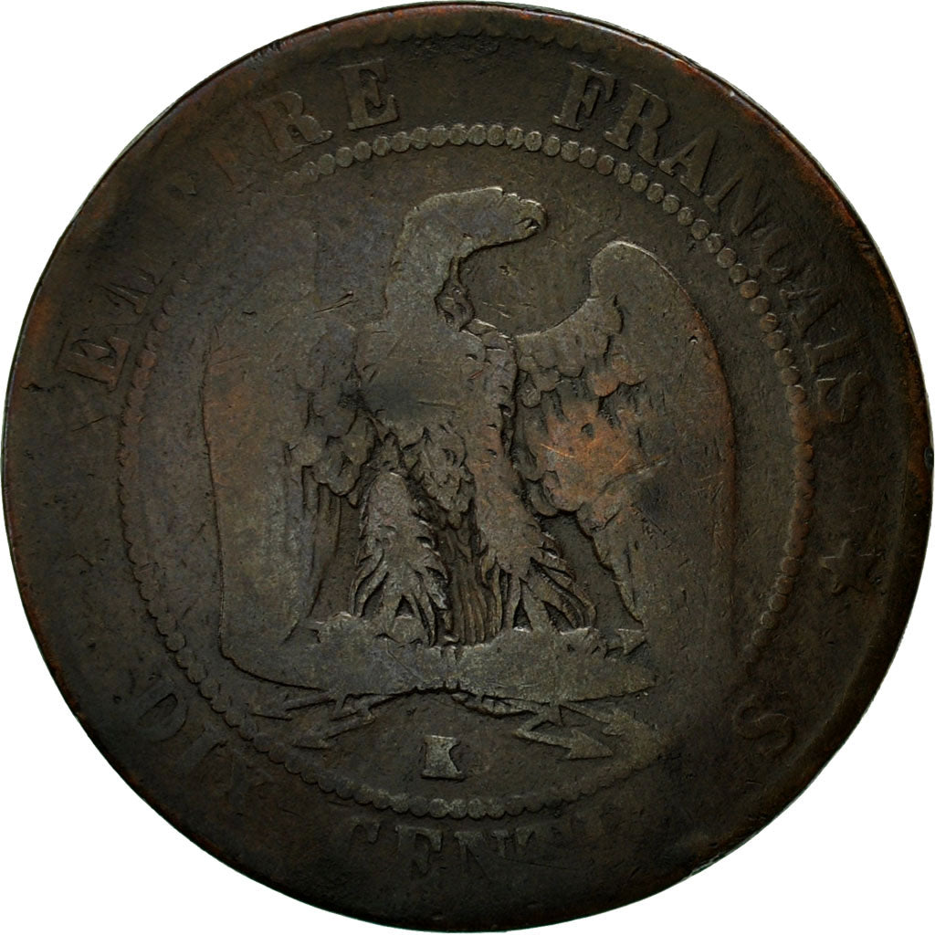 Monnaie, France, Napoleon III, Napoléon III, 10 Centimes, 1856, Bordeaux, TB