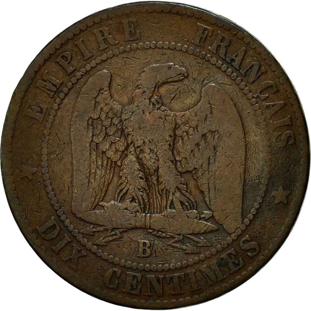 Coin, France, Napoleon III, Napoléon III, 10 Centimes, 1853, Rouen, VF(20-25)