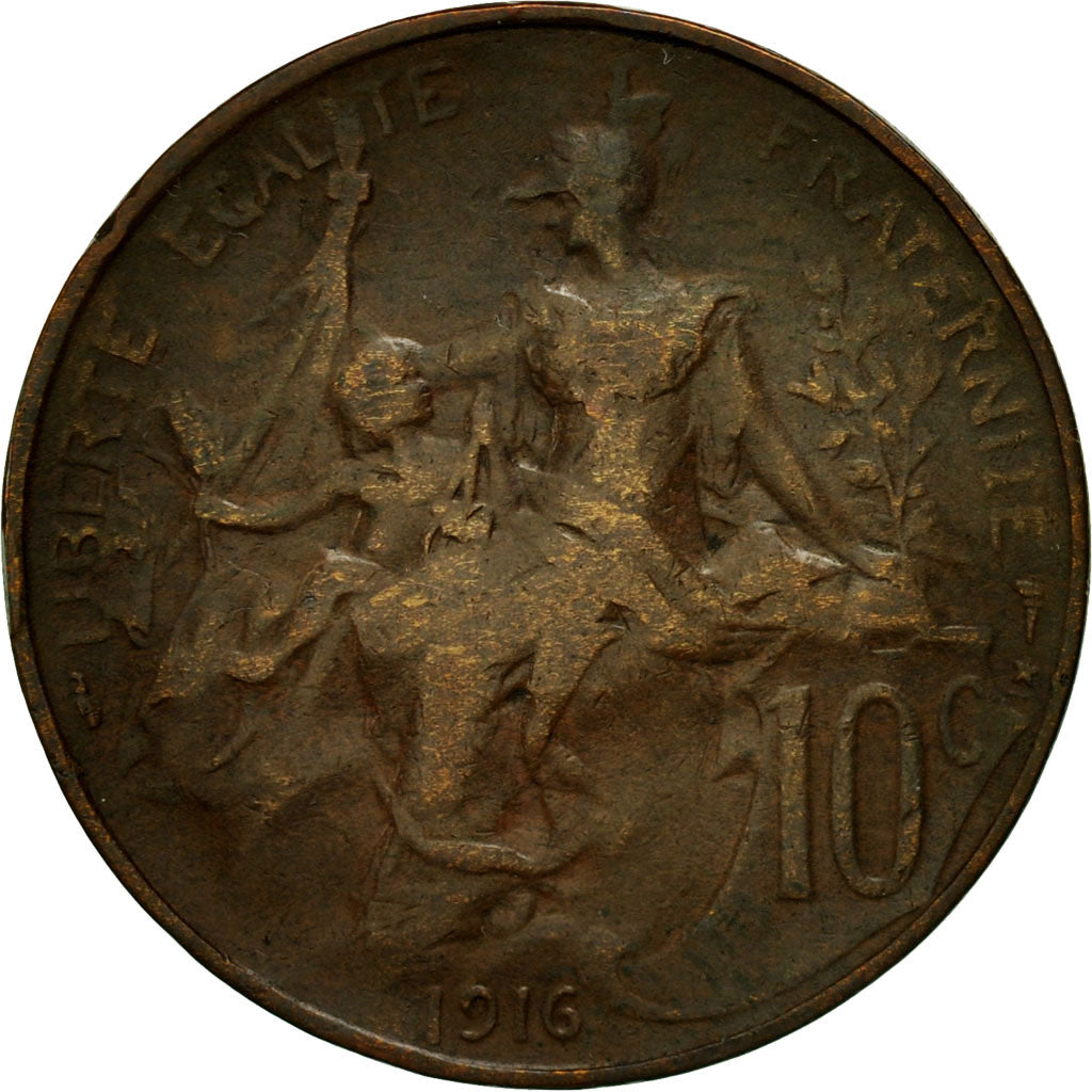 Münze, Frankreich, Dupuis, 10 Centimes, 1916, Paris, S, Bronze, KM:843