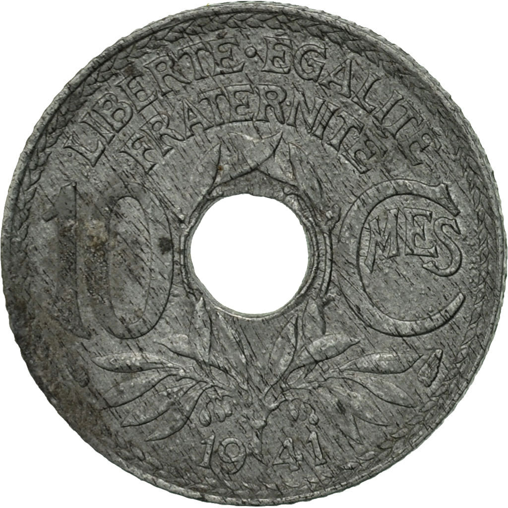 Munten, Frankrijk, Lindauer, 10 Centimes, 1941, FR, Zinc, KM:896, Gadoury:288