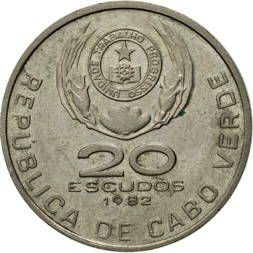 Coin, Cape Verde, 20 Escudos, 1982, EF(40-45), Copper-nickel, KM:20