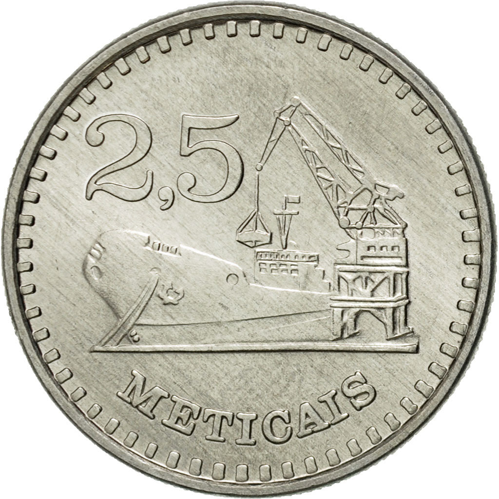 Moneta, Mozambico, 2-1/2 Meticais, 1980, BB, Alluminio, KM:100