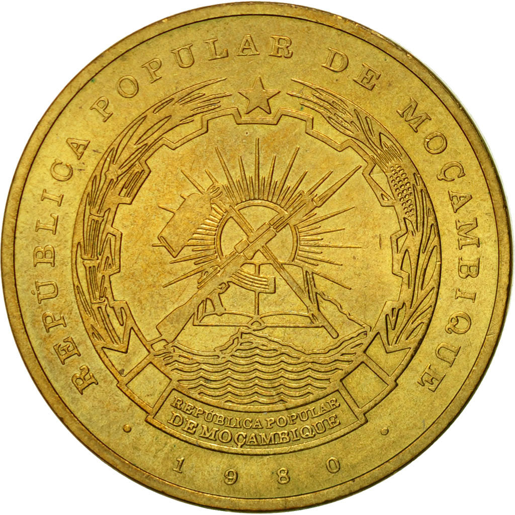 Coin, Mozambique, Metical, 1980, EF(40-45), Brass, KM:99