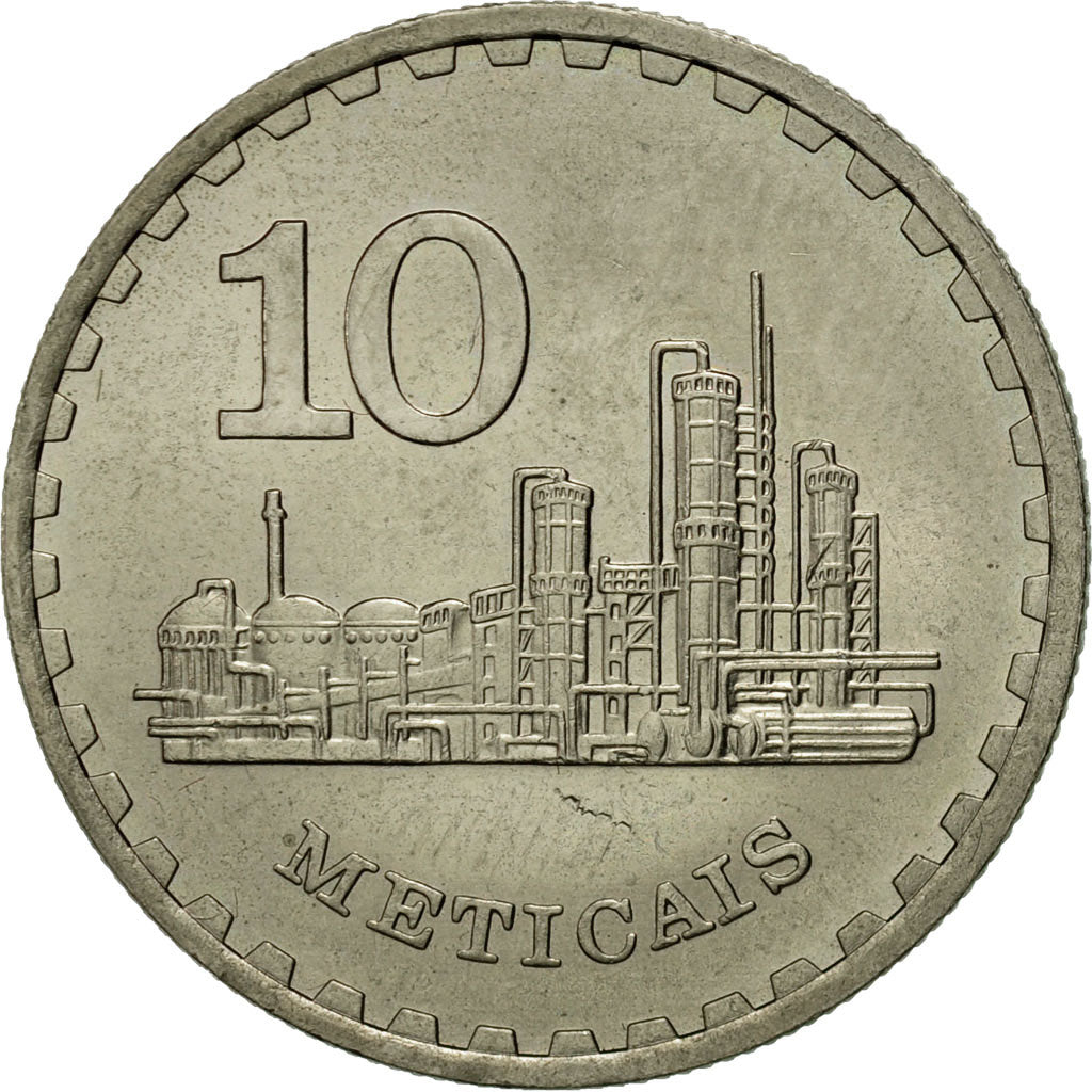 Coin, Mozambique, 10 Meticais, 1980, EF(40-45), Copper-nickel, KM:102