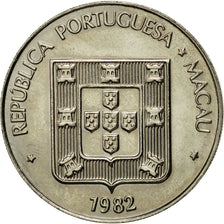Moneda, Macao, 5 Patacas, 1982, Singapore Mint, MBC, Cobre - níquel, KM:24.1