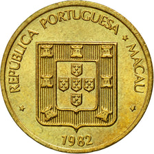 Coin, Macau, 20 Avos, 1982, AU(55-58), Brass, KM:21