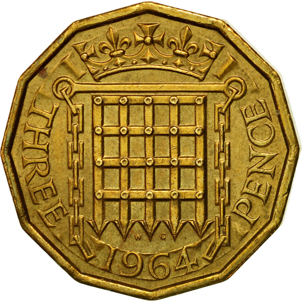 Monnaie, Grande-Bretagne, Elizabeth II, 3 Pence, 1964, SUP, Nickel-brass, KM:900