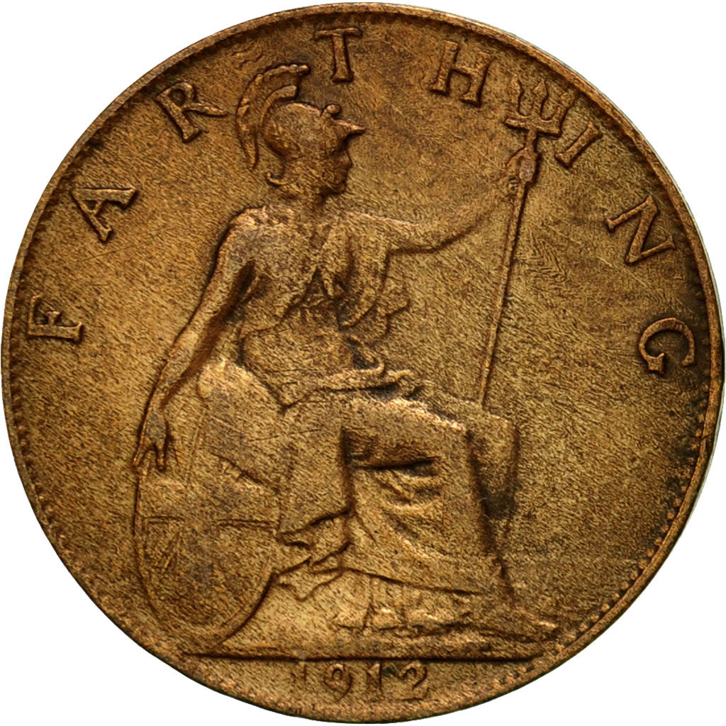 Moneta, Gran Bretagna, George V, Farthing, 1912, BB, Bronzo, KM:808.1