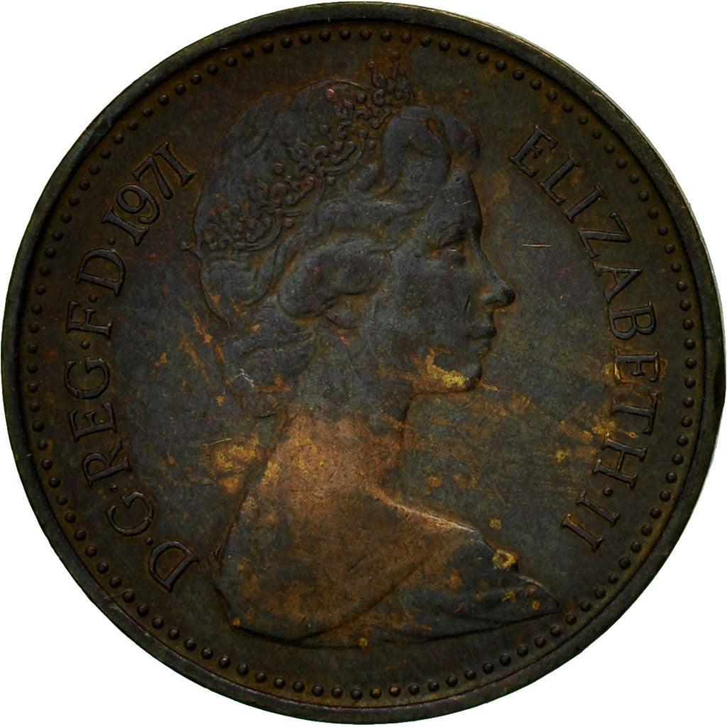Moneta, Wielka Brytania, Elizabeth II, 1/2 New Penny, 1971, VF(20-25), Bronze