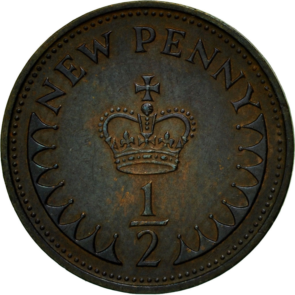 Moneta, Wielka Brytania, Elizabeth II, 1/2 New Penny, 1971, VF(20-25), Bronze