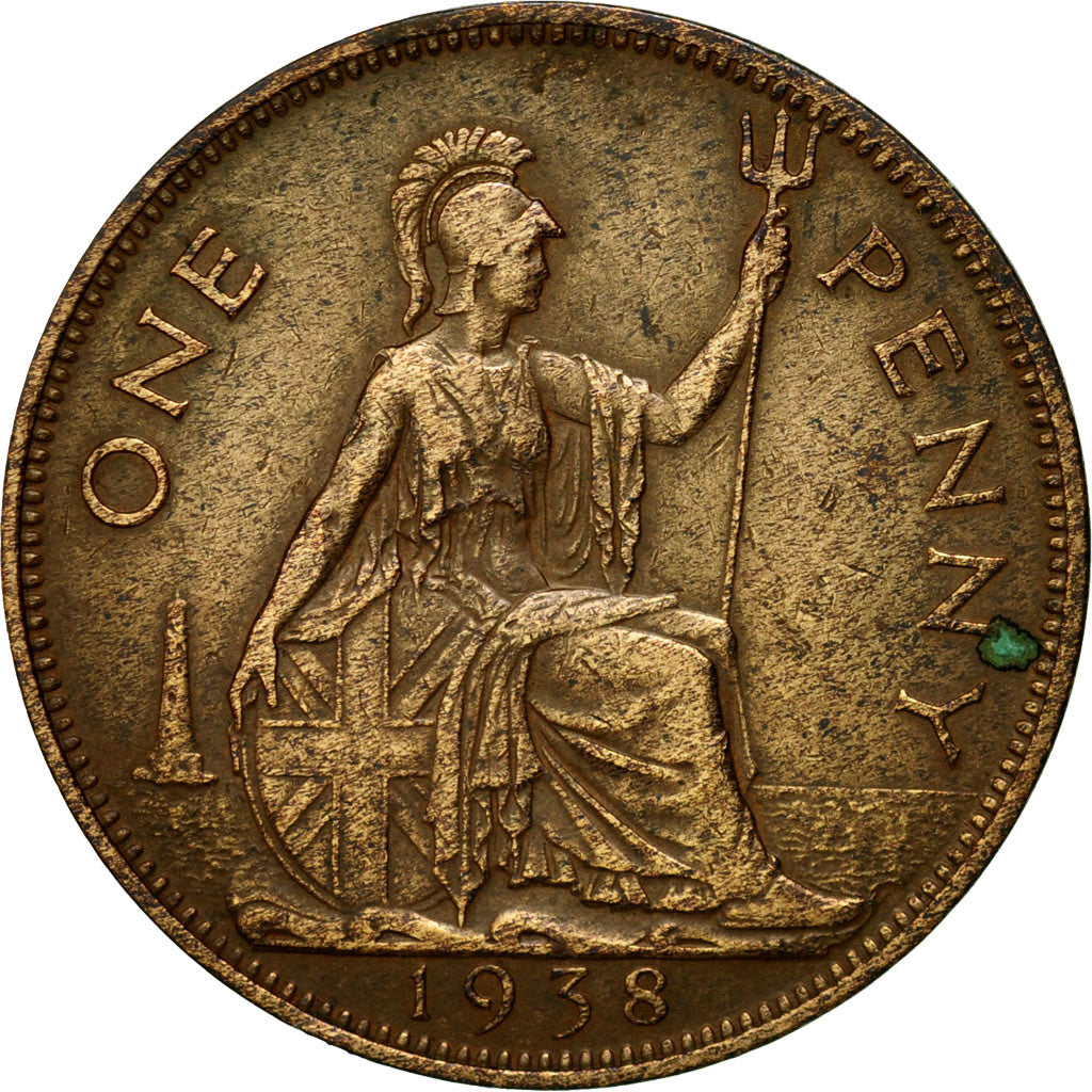 Monnaie, Grande-Bretagne, George VI, Penny, 1938, TB, Bronze, KM:845