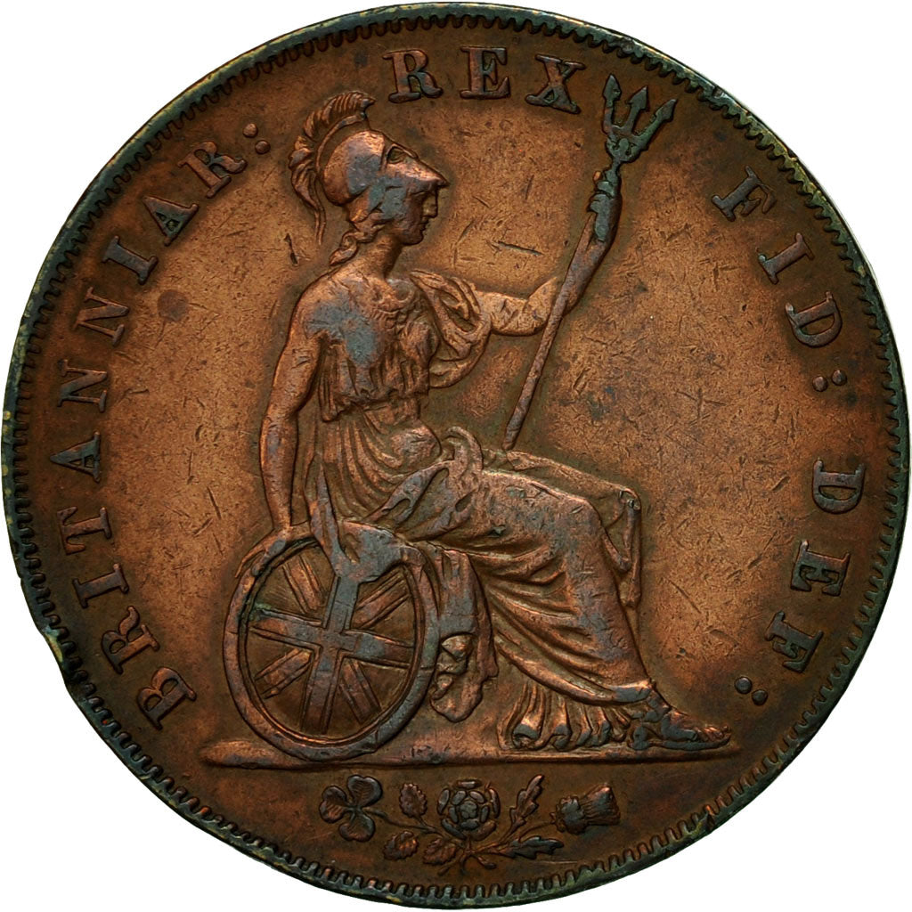 Coin, Great Britain, George IV, Penny, 1826, VF(20-25), Bronze Plated Copper