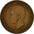 Moneda, Gran Bretaña, George VI, 1/2 Penny, 1941, BC+, Bronce, KM:844