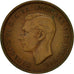 Monnaie, Grande-Bretagne, George VI, 1/2 Penny, 1941, TB, Bronze, KM:844