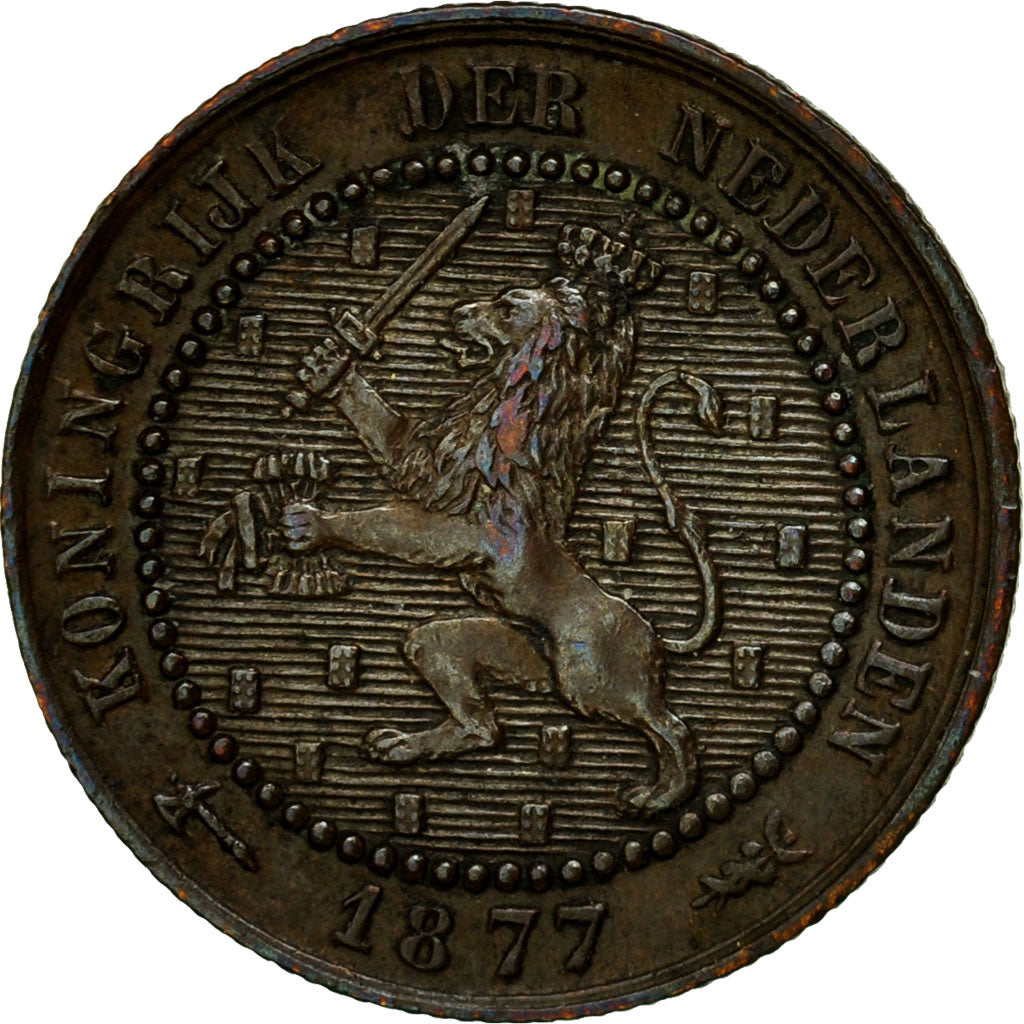 Münze, Niederlande, William III, Cent, 1877, SS, Bronze, KM:107.1