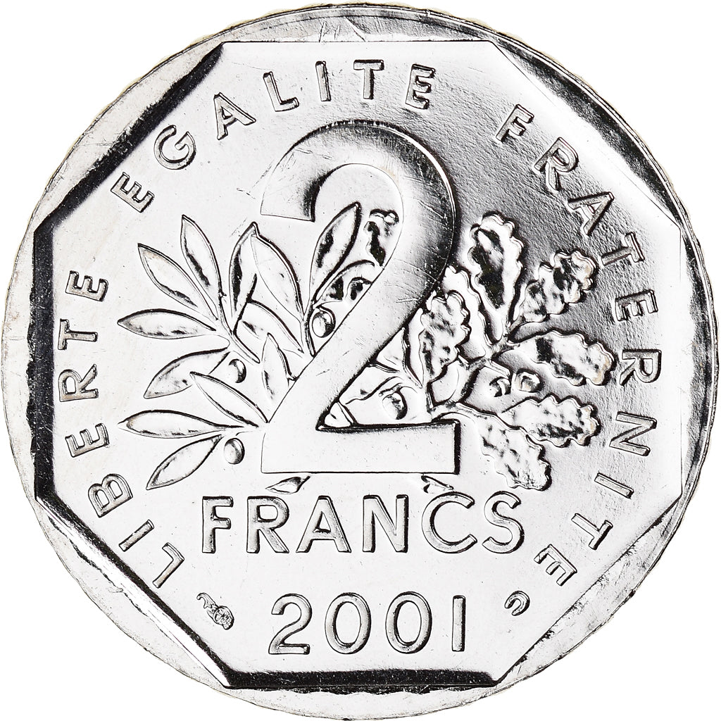 Coin, France, Semeuse, 2 Francs, 2001, Paris, BU, MS(65-70), Nickel, KM:942.2