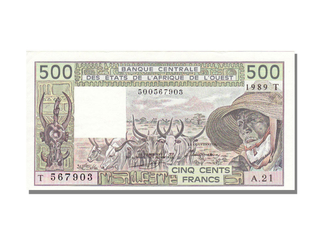 Togo, 500 Francs, 1989, AU(55-58), T 567903