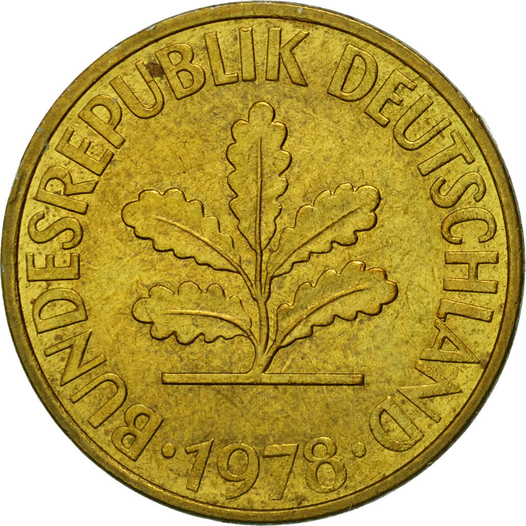 Münze, Bundesrepublik Deutschland, 10 Pfennig, 1978, Hambourg, SS, Brass Clad